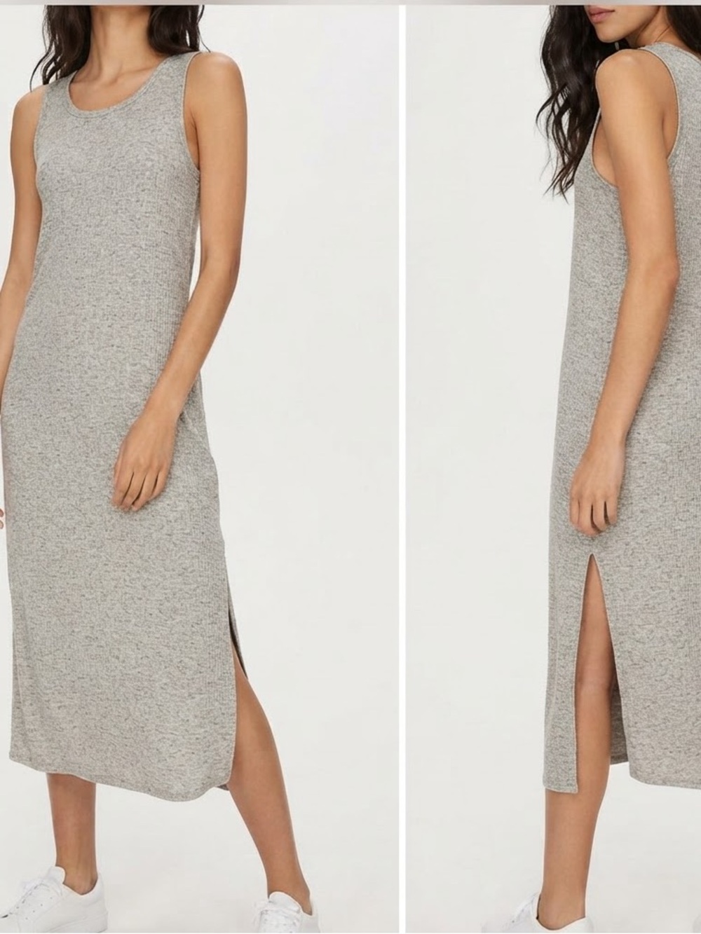 Babaton| Aritzia| Casual Heathered Grey Sleeveless T-Knit Midi Dress oSz M